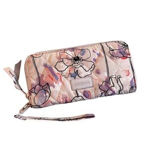 Vera Bradley RFID zipper wallet, great condition, Anemone Watercolor pink